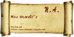 Miu Atanáz névjegykártya